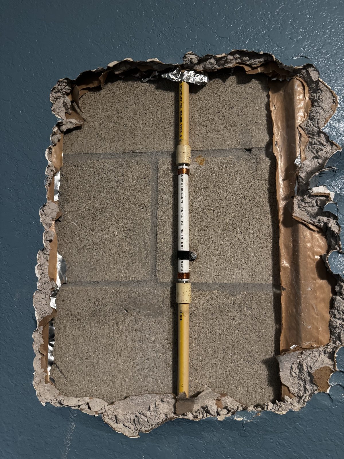 In-wall water line repair joining copper and CPVC pipe in a Cape Coral, FL home.