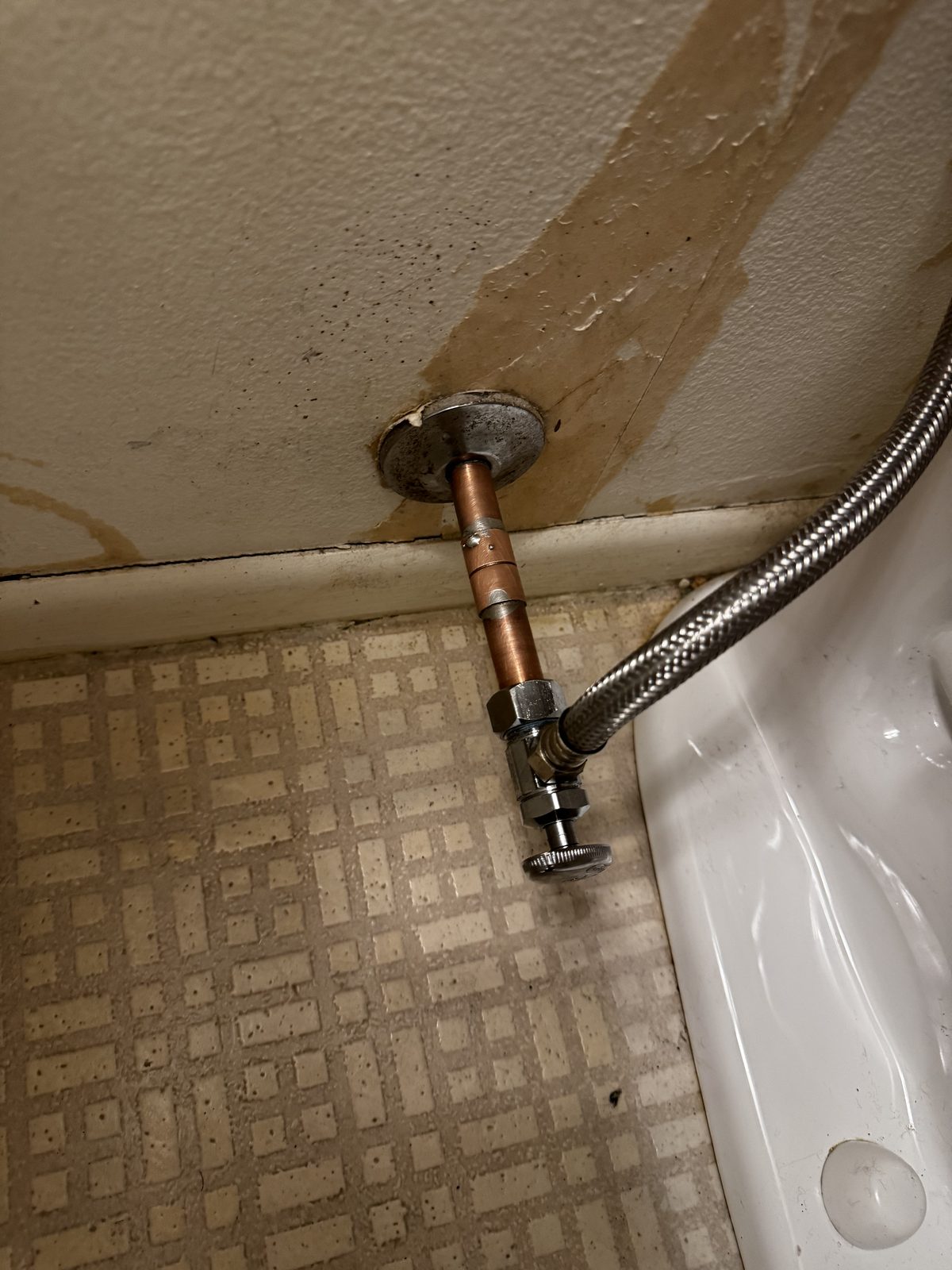 Toilet water supply line and shut-off valve serviced in a Cape Coral, FL home.
